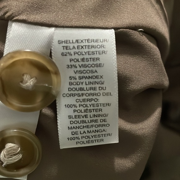 Loft Brown Notched Collar Open Front 2 Button Closure Long Sleeve Blazer XXSP - Picture 11 of 11